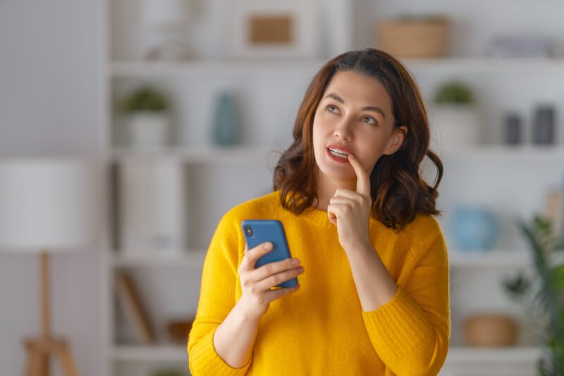 A woman questioning taking supplements